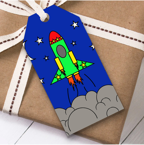 Rocket Spaceship Space Children's Birthday Present Favor Gift Tags