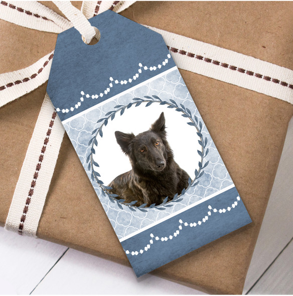 Dutch Shepherd Dog Blue Birthday Present Favor Gift Tags