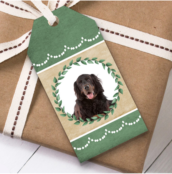 Gordon Setter Dog Green Birthday Present Favor Gift Tags