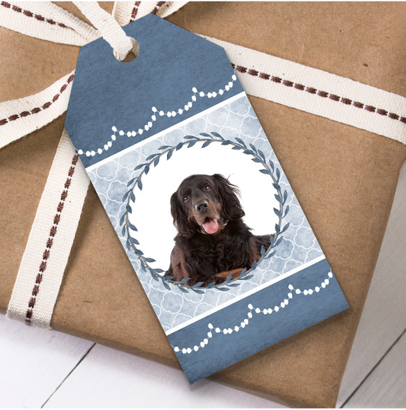 Gordon Setter Dog Blue Birthday Present Favor Gift Tags