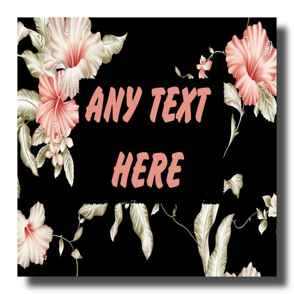 Coral Flowers Personalised Drinks Mat Coaster