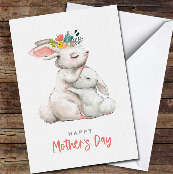 Little Hare With Mum Personalised Mother's Day Card