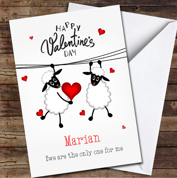 Ewe Are The Only One For Me Personalised Valentine's Day Card