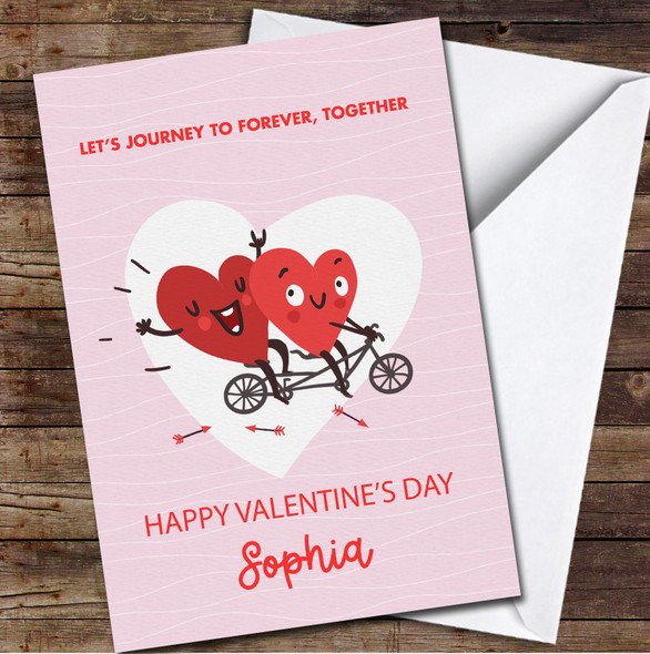 Two Happy Hearts In Love Personalised Valentine's Day Card