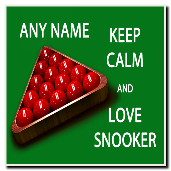 Keep Calm And Love Snooker Personalised Drinks Mat Coaster