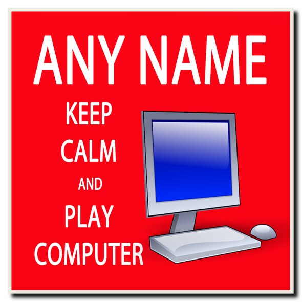 Keep Calm And Play Computer Personalised Drinks Mat Coaster