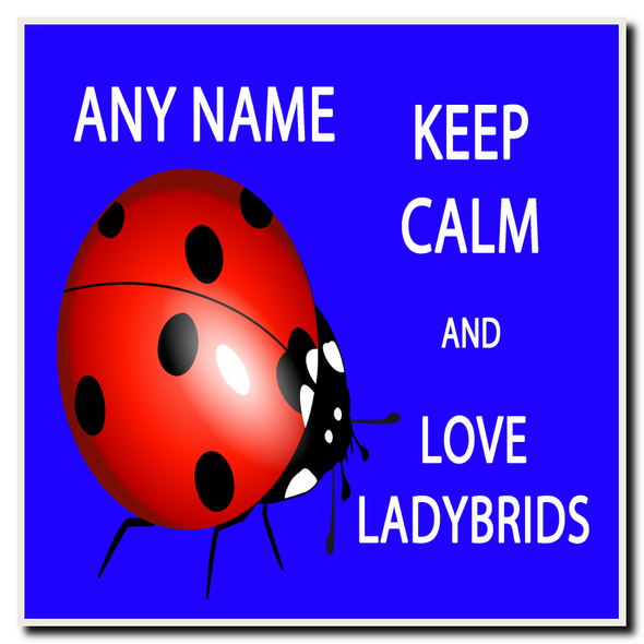 Keep Calm And Love Ladybirds Personalised Drinks Mat Coaster