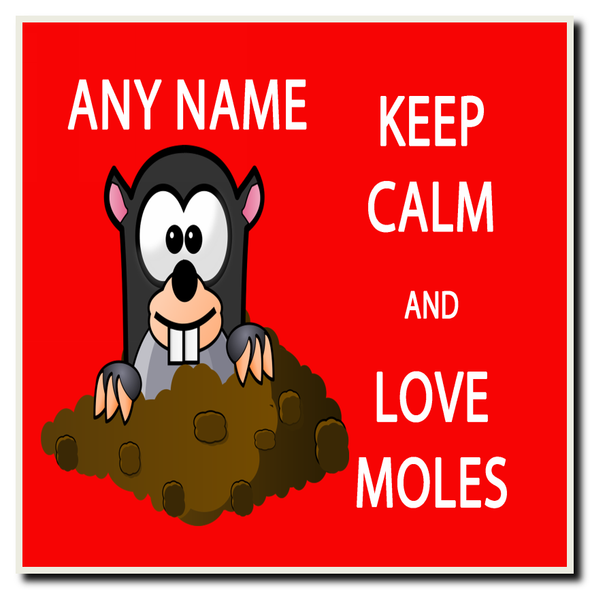 Keep Calm And Love Moles Personalised Drinks Mat Coaster