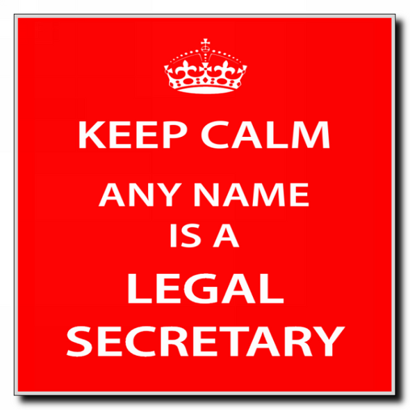 Legal Secretary Personalised Keep Calm Coaster