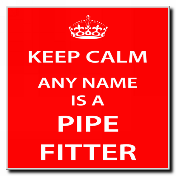 Pipe Fitter Personalised Keep Calm Coaster