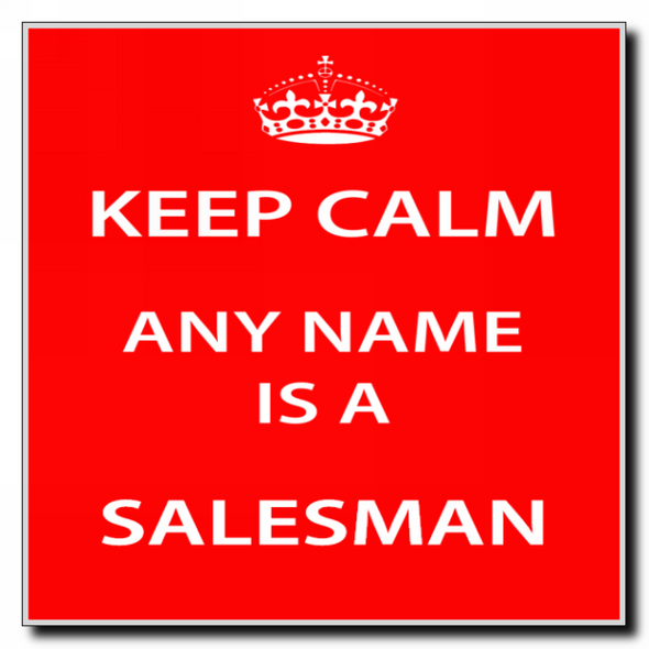 Salesman Personalised Keep Calm Coaster