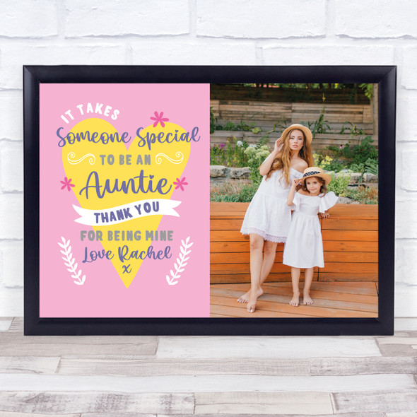 Someone Special To Be An Auntie Typographic Photo Birthday Thank You Gift Print