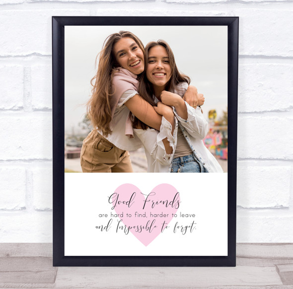 Best Friend Female Pink Photo Quote Personalised Gift Art Print