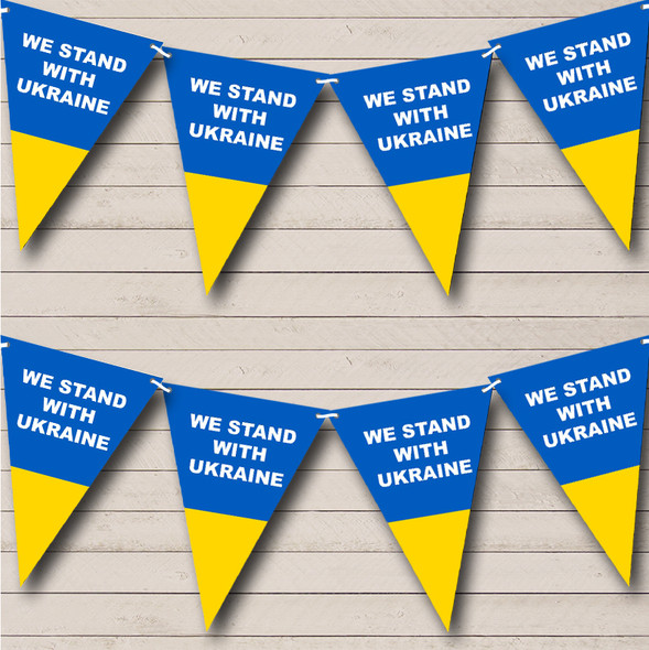 We Stand With Ukraine Solidarity Flag Colours Bunting