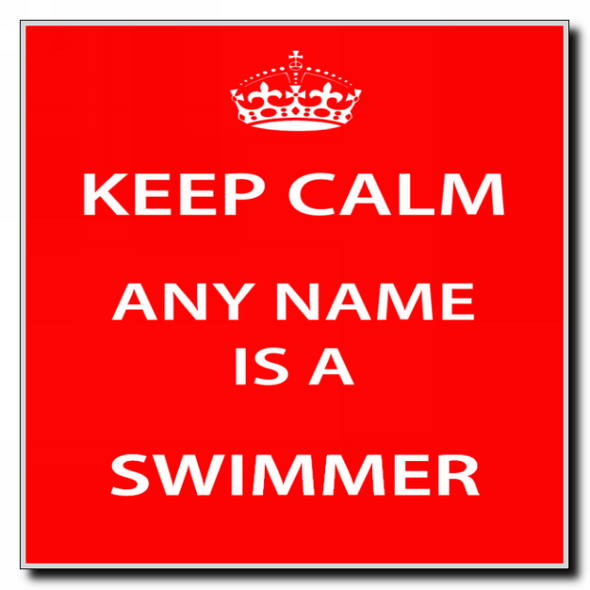 Swimmer Personalised Keep Calm Coaster