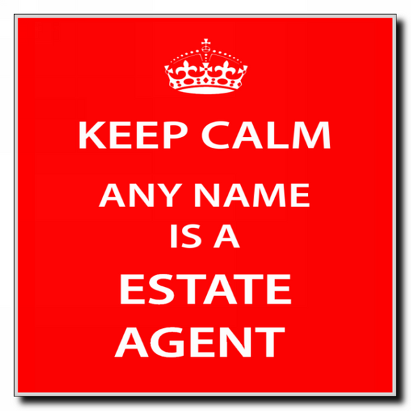 Estate Agent Personalised Keep Calm Coaster