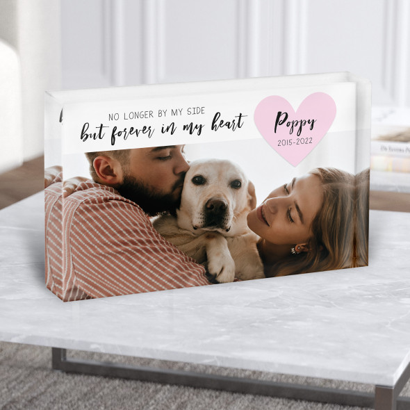 Pet Loss Memorial Cat Dog Photo No Longer By My Side Gift Acrylic Block