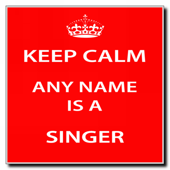 Singer Personalised Keep Calm Coaster