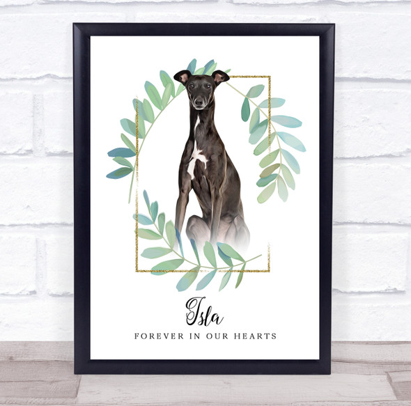 Greyhound Memorial Forever In Our Hearts Dog Pet Personalised Gift Print