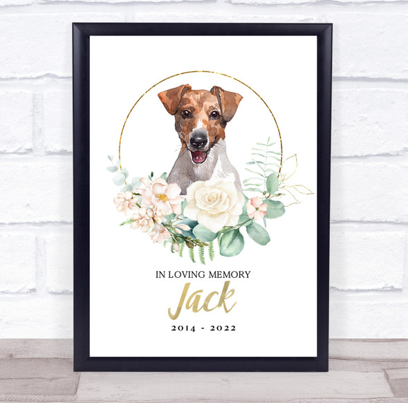 Jack Russel Dog Pet Memorial Loving Memory Personalised Wall Art Gift Print