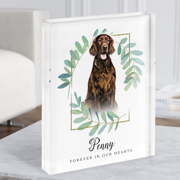 Dog Pet Memorial Forever In Our Hearts Personalised Gift Acrylic Block