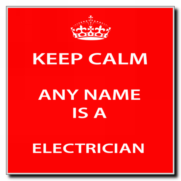 Electrician Personalised Keep Calm Coaster