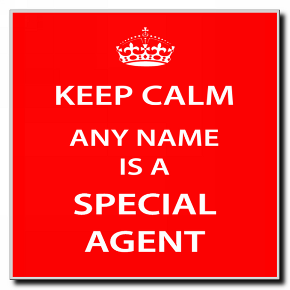 Special Agent Personalised Keep Calm Coaster