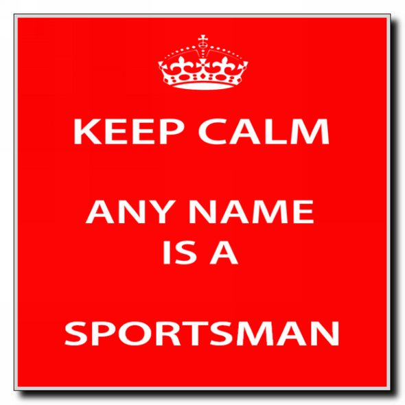 Sportsman Personalised Keep Calm Coaster