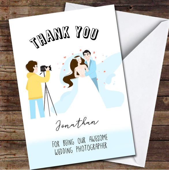 Thank You For Being Our Wedding Photographer Personalised Card