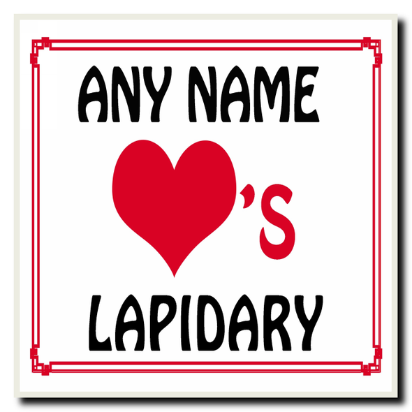 Love Heart Lapidary Personalised Coaster