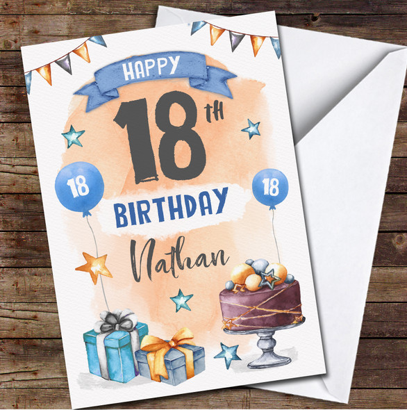 18th Cake Gift Party Any Age Personalised Birthday Card