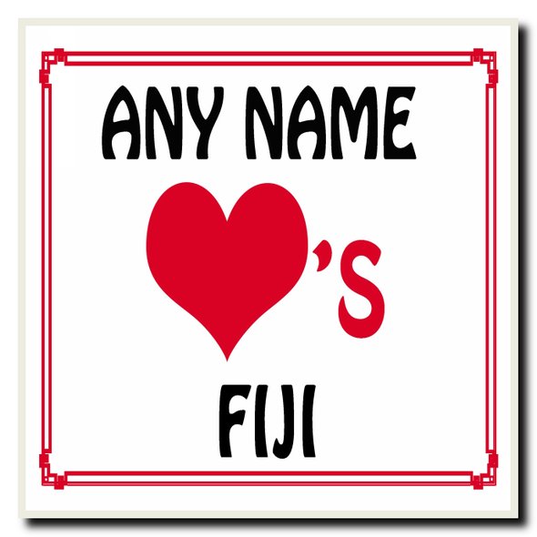 Love Heart Fiji Personalised Coaster