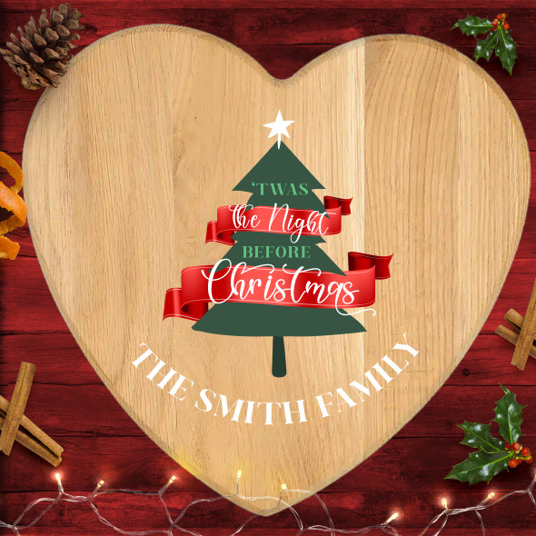 Tree Heart Personalised Christmas Eve Board Santa Reindeer Treat Plate