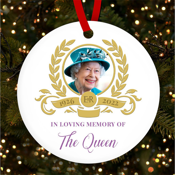 Queen Memorial Elizabeth Purple Gold Christmas Tree Ornament Decoration