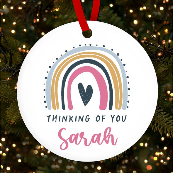 Rainbow Memorial Loss Personalised Christmas Tree Ornament Decoration