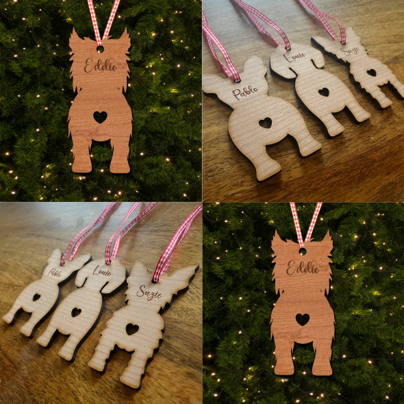 Cairn Terrier Dog Bauble Dog Bum Ornament Personalised Christmas Tree Decoration