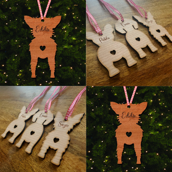 Affenhuahua Dog Bauble Dog Bum Ornament Personalised Christmas Tree Decoration