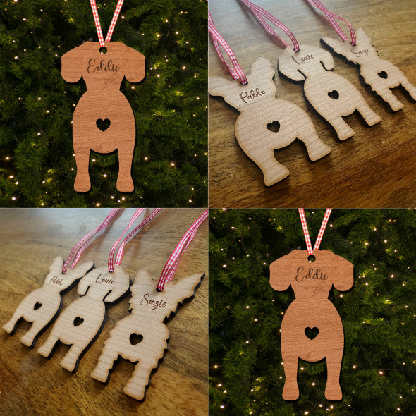 Cav-A-Jack Dog Bauble Dog Bum Ornament Personalised Christmas Tree Decoration