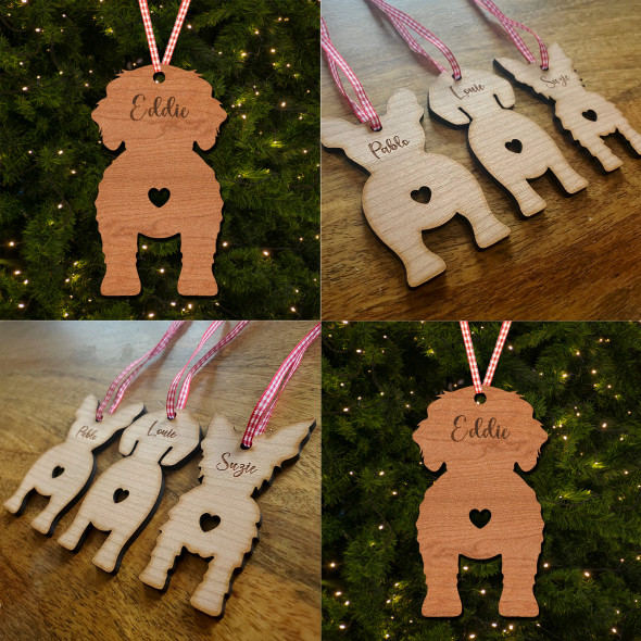 Cavachon Dog Bauble Dog Bum Ornament Personalised Christmas Tree Decoration