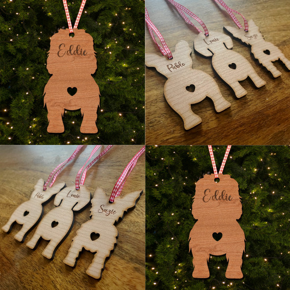 Tibetan Terrier Dog Bauble Ornament Personalised Christmas Tree Decoration