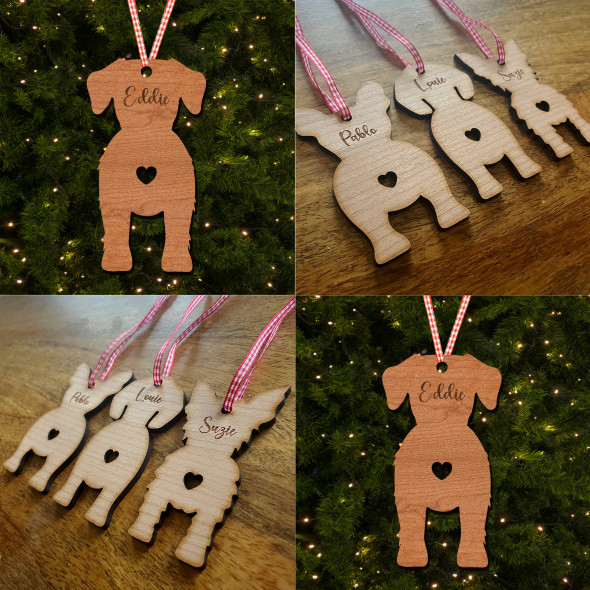 Borador Dog Bauble Dog Bum Ornament Personalised Christmas Tree Decoration