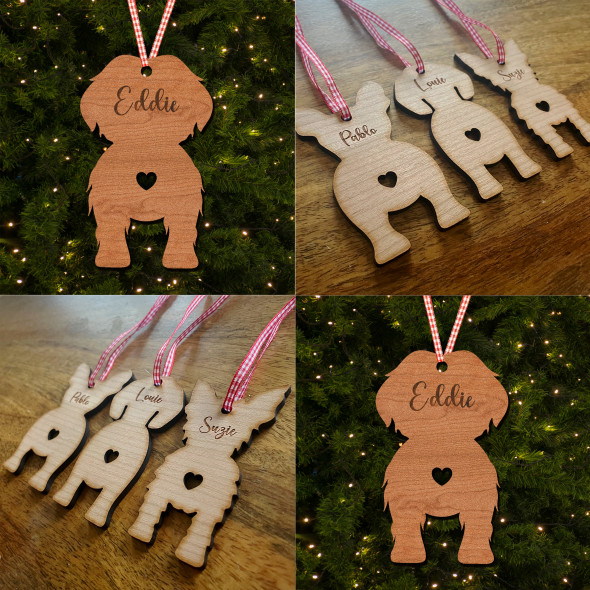 Maltese Dog Bauble Dog Bum Ornament Personalised Christmas Tree Decoration