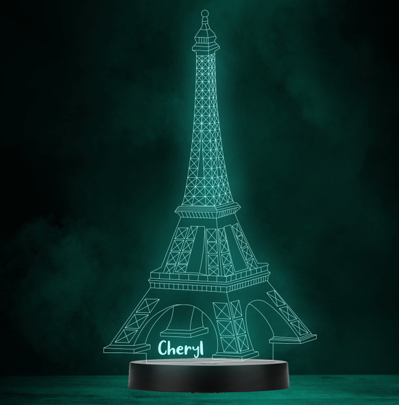 Eiffel Tower Paris Personalised Gift Colour Changing Led Lamp Night Light