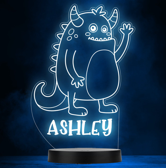 Monster Hello Name Boy Personalised Gift Colour Changing Led Lamp Night Light