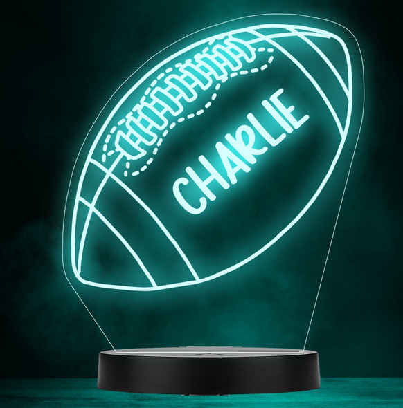 Rugby Ball Boy Sport Hobby Game Personalised Gift Colour Change Lamp Night Light