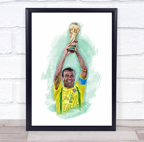 Footballer Cafu Football Player Watercolour Wall Art Print