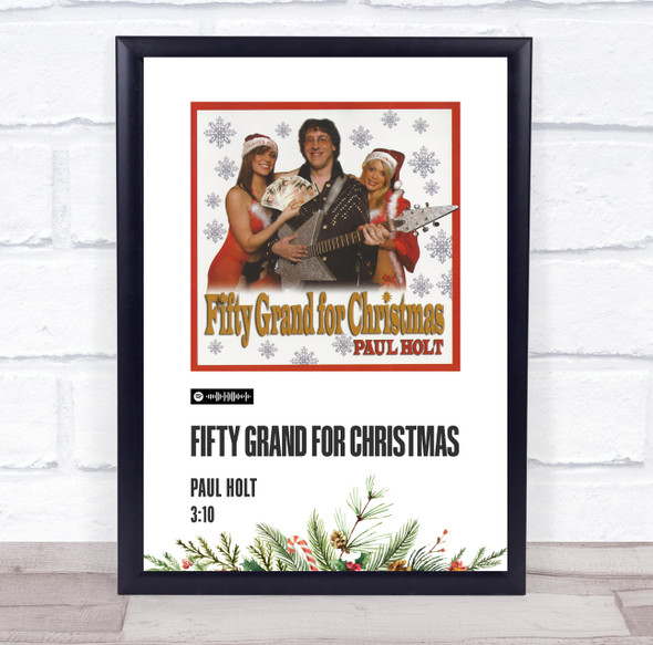 Paul Holt Fifty Grand for Christmas Christmas Single Polaroid Music Art Poster Print