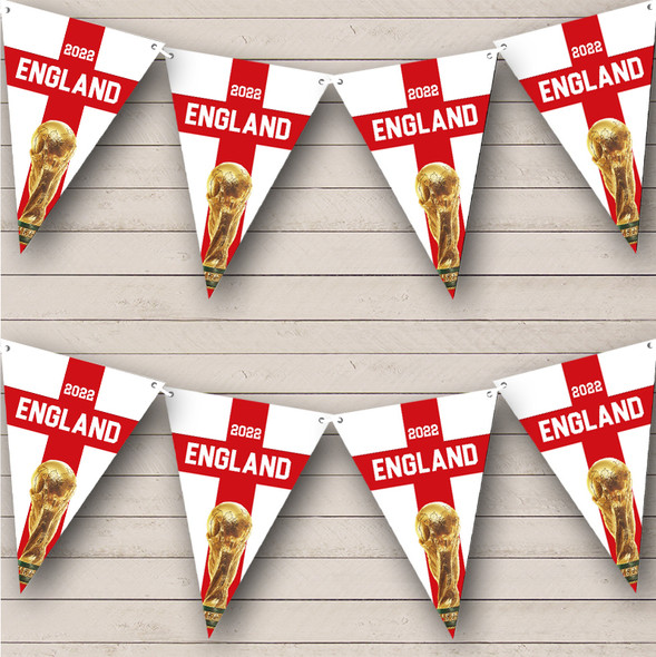 Football 2022 World Cup England Trophy Personalised Any Text Banner Bunting