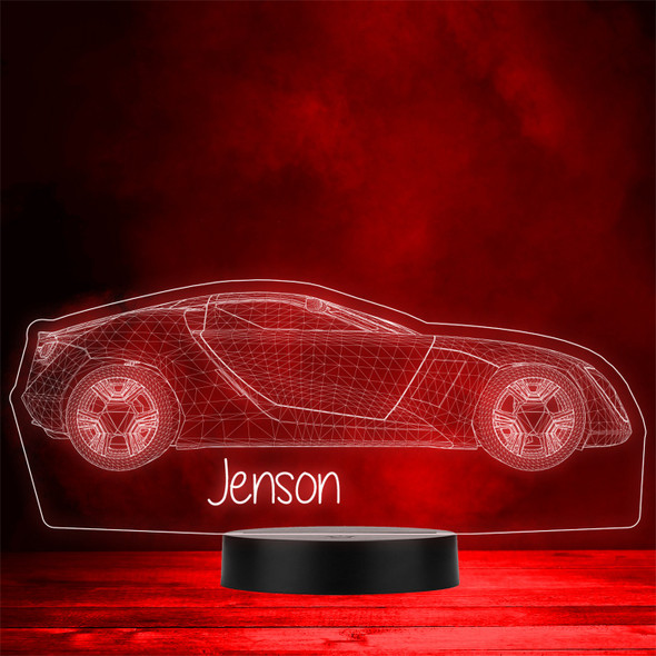 3D Effect Sports Car Motor Side Personalised Gift Colour Change LED Night Light