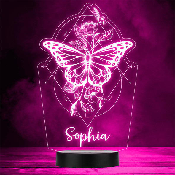 Mystical Symbol Elegant Butterfly Spiritual Personalised Gift Colour Night Light